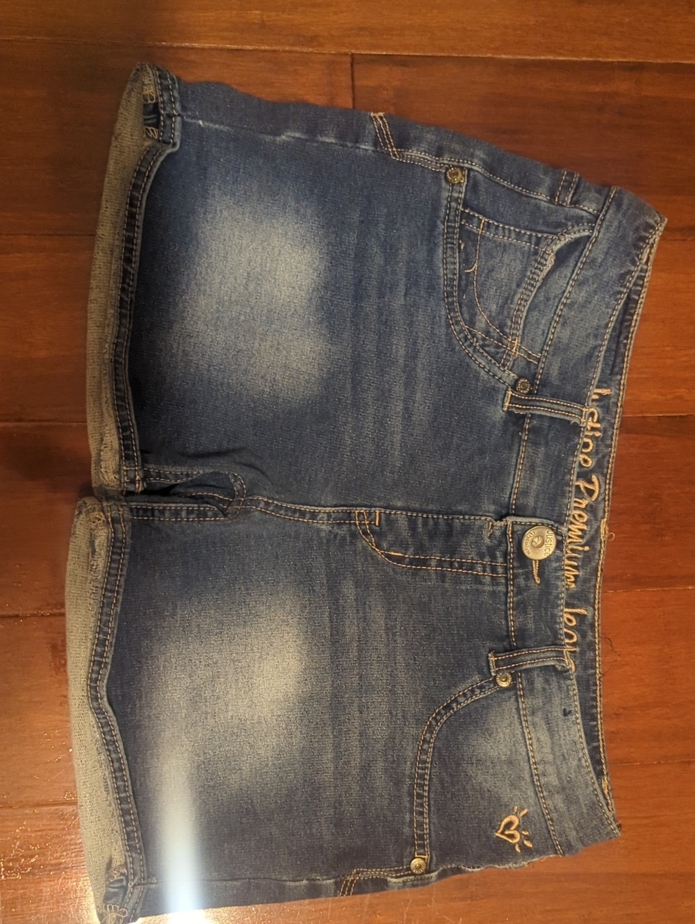 Justice Blue Denim Shorts - Faded Dark Blue